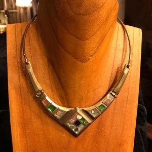 Vintage Brass Necklace Chocker